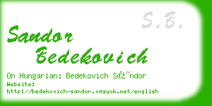 sandor bedekovich business card